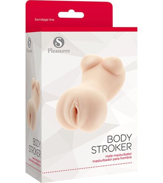 S Pleasures Body Stroker masturbator, tube-shaped, in vanilla