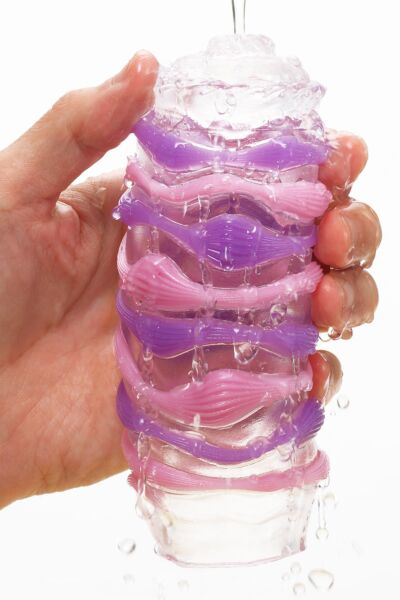 Purple reusable Tenga Arte Drape masturbator with its case
