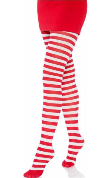 Leg Avenue Jada tights with white and red stripes
