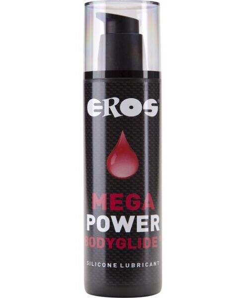 Bottle with pump dispenser of the Eros Mega Power Bodyglide 250 ml silicone lubricant