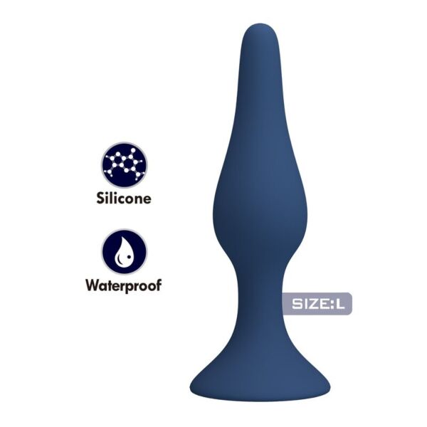 MR PLAY Slim blue silicone butt plug