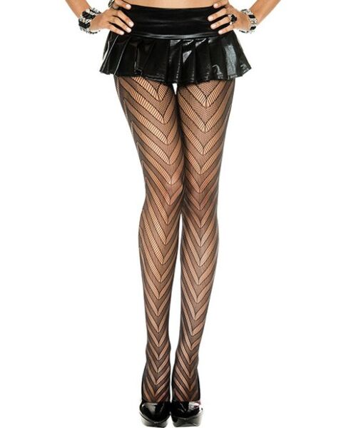 Black Music Legs Spike Pattern tights
