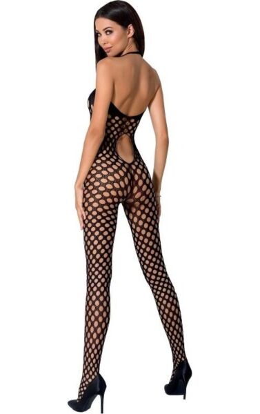Passion BS065 fishnet bodystocking with lace and sheer panels