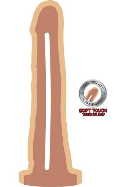 ToyJoy Dual Density Dong 19 cm realistic dildo in a light skin tone, with a suction cup base