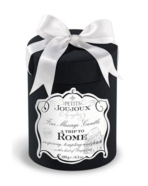 Petits Joujoux A Trip to Rome massage candle by Mystim, in its ceramic pot