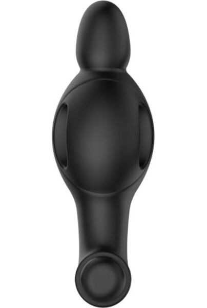 Mr Play vibrating butt plug in matte black silicone with its bullet