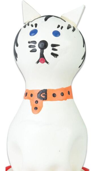 Condomerie Cat White novelty condom, hand-painted with a white cat
