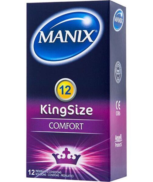Box of Manix King Size vanilla-scented condoms