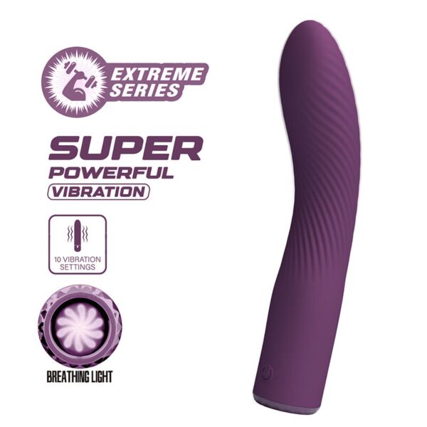 Purple Kissell vibrator, long and slightly curved