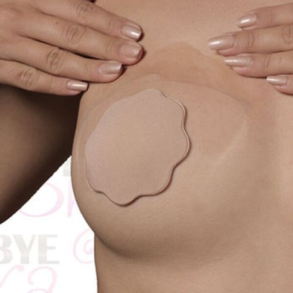 Bye Bra D-F Cup adhesive breast enhancer with silk nipple covers
