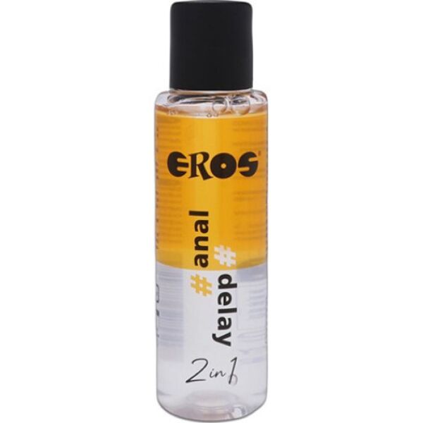 100 ml bottle of Eros 2 in 1 Anal Delay anal lubricant