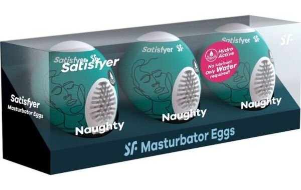 Set of three Satisfyer Masturbator Egg Set Naughty masturbator eggs