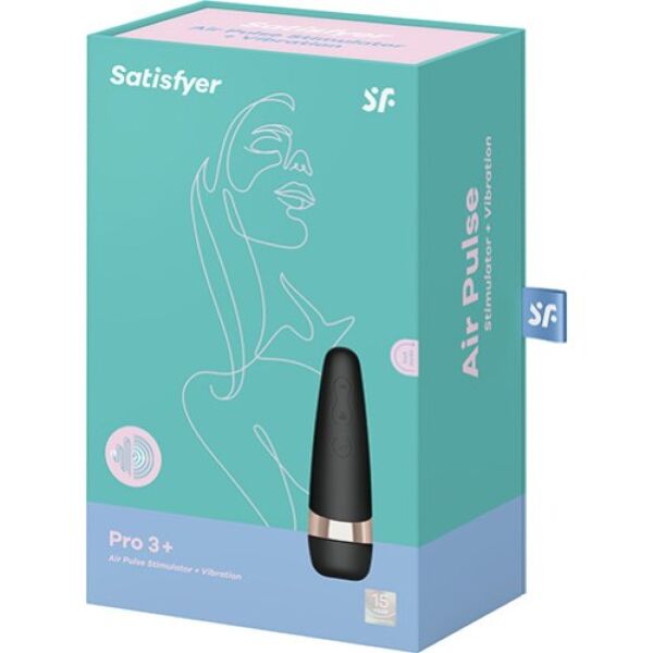 Satisfyer Pro 3+ clitoral suction toy in black with rose gold details