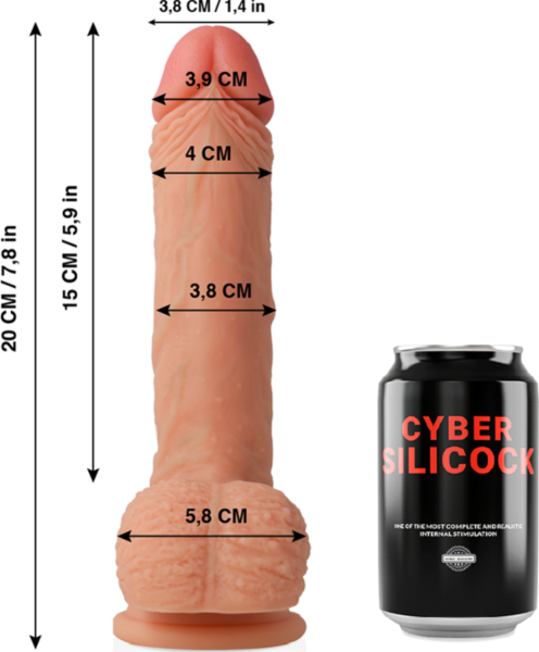 Cyber Silicock Freeman 20 cm realistic dildo with balls and suction cup