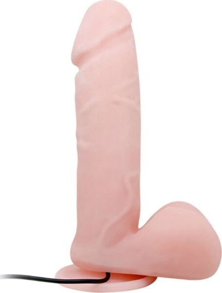 Realistic vibrator Baile BW-008017BRSY with balls and a suction cup on the base