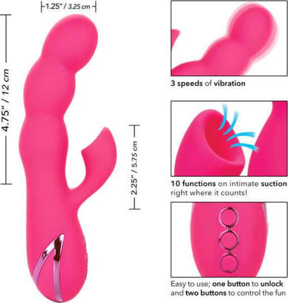 CalExotics Oceanside Orgasm rabbit vibrator from the California Dreaming collection, in pink