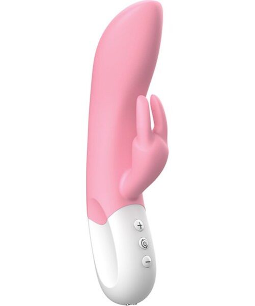 Rabbit vibrator Liebe Mighty Rabbit, with a curved shaft and a bunny-shaped stimulator