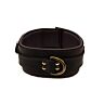 Bound Nubuck Leather Collar Adjustable Restraint