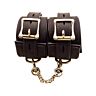 Bound Nubuck Leather Wrist Restraints Adjustable Design
