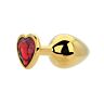 Butt Plug Toosh Heart Shaped Gold with Jewelled Base
