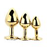 Butt Plugs Toosh Metal Gold Set of 3 Clear Stone
