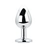 Butt Plug Toosh Large Clear Stone Jewelled Base Plata