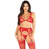 Babydoll Set Leg Avenue Bra Top with Garter Belt