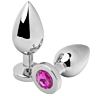 Anal Plug Metal Hard Diamond Pink Medium 7.62cm