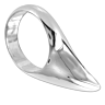 Metal Hard Cock Ring Teardrop 45mm - Hypoallergenic Steel