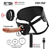 Fetish Submissive Cyber Strap Harness with Dildo and Remote