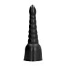 Dildo All Black 34 cm with Stimulation Grooves