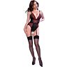 Chilirose CR 4863 Floral Lace Bodysuit with Garters