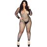 Leg Avenue Seamless Crystal Fishnet Bodystocking 1X-2X