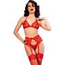 Lingerie Set CHILIROSE CR 4848 with Lace and Stockings