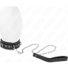 KINK Collar with Leash 105 cm and Rhinestone Detail