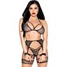 Lingerie Set Leg Avenue 89362 4-Piece Bondage Look