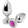 Anal Plug Metal Hard Diamond Pink Small 5.71 cm