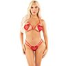 LEG AVENUE Heart Design Open Cup Bra Set