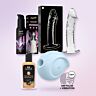 Premium kit for her with Satisfyer suction toy and glass dildo