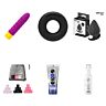 Basic sex toy kit with bullet, cock ring, plug and dice