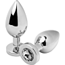 Anal Plug Metal Hard Diamond Transparent Medium 7.62CM