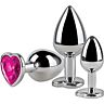 S Pleasures Metal Metal LIA three piece anal plug set