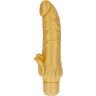 Realistic Vibrator GET REAL Gold Dicker Stim with Clitoral Stimulator