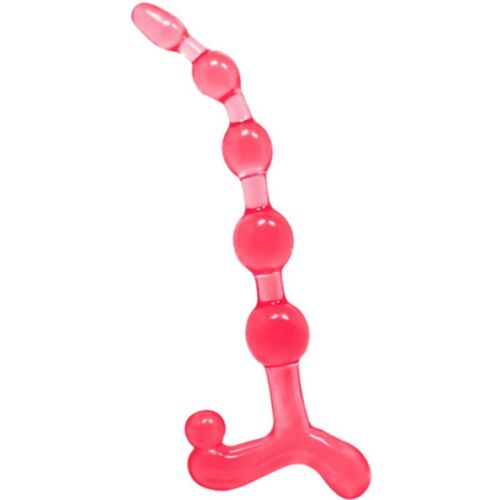 Anal Beads BAILE Bendy Twist Red Flexible TPR