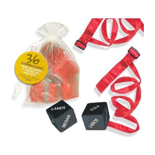 Bondage Kit INEDIT with Red Restraints and Dice