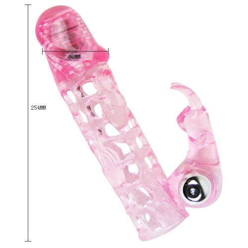 Penis Sleeve BAILE Ultimate Love Extender Cover with Clitoral Stimulator