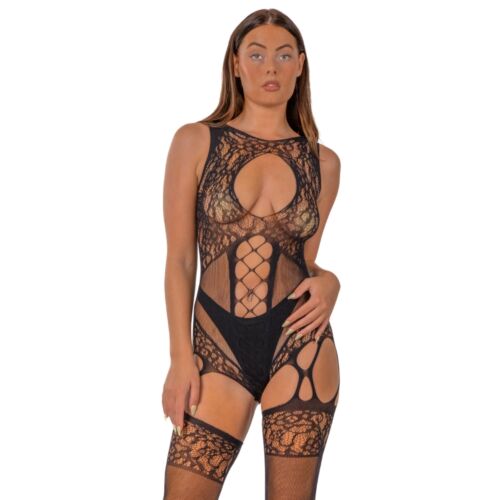 Bodystocking Lace by LJ Cut Out Suspender
