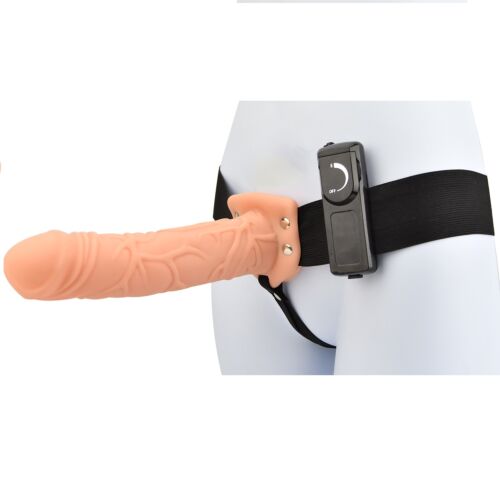 Hollow Strap On Loving Joy 8 Inch Vibrating with Remote Control