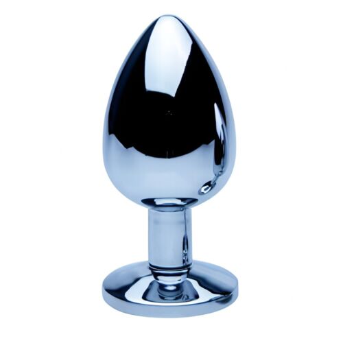Butt Plug Precious Metals Large with Jewelled Base Plata