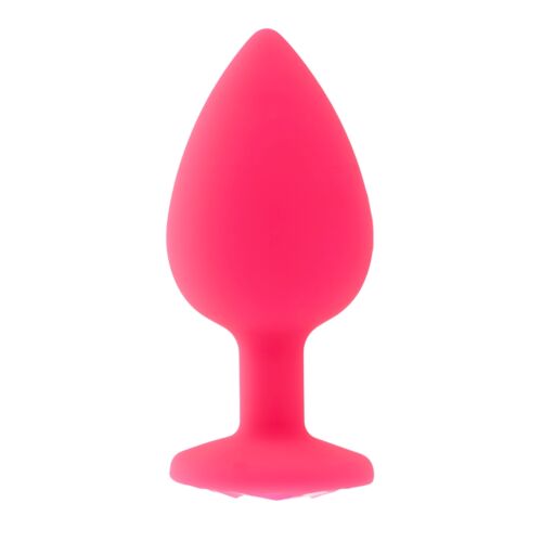 Butt Plug Toosh Pink Silicone Large with Jewelled Base